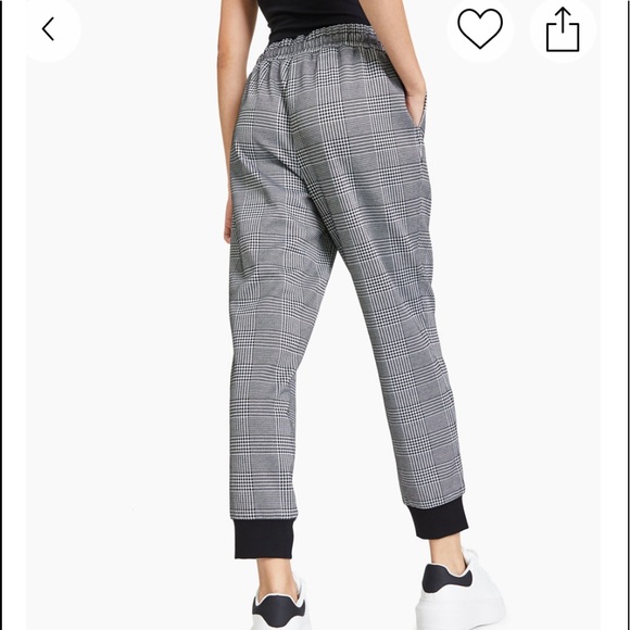 Bar III Tapered Plaid Joggers Size S - Picture 2 of 4